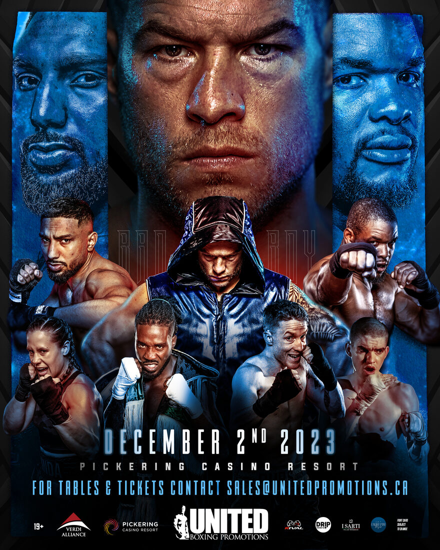 United Boxing fight poster, December 2 2023, Pickering Casino Resort